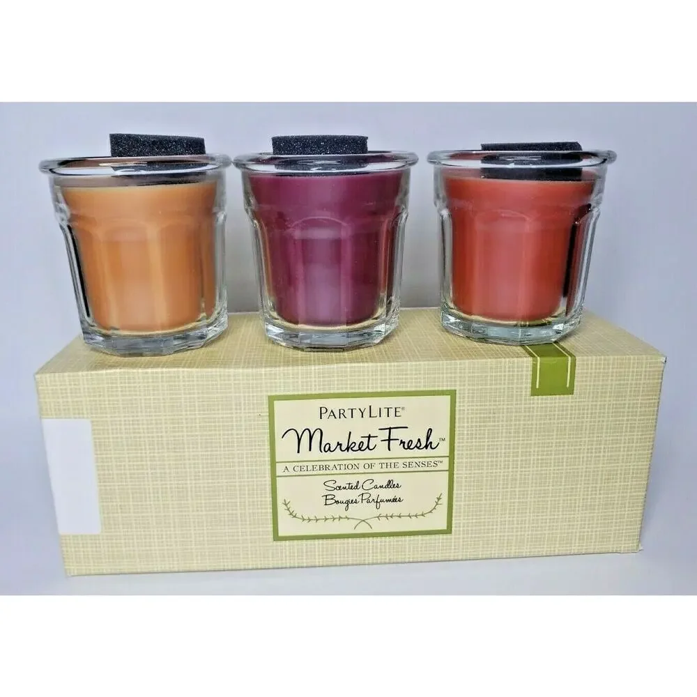 Partylite Market Fresh Jar Candle Trio P3G/G86012‎